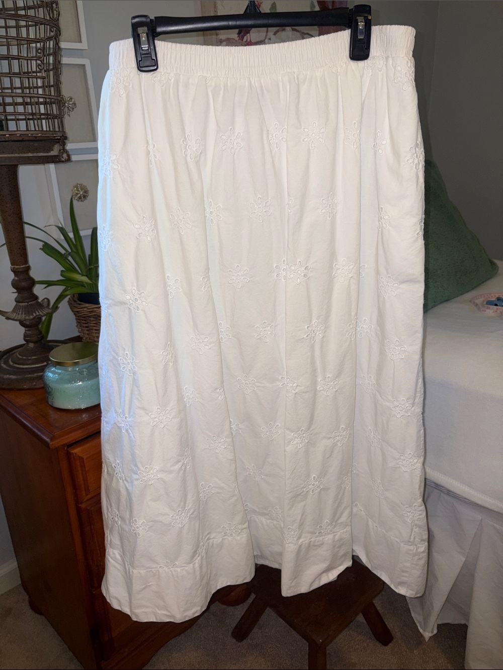 a new day White Embroidered Maxi Skirt